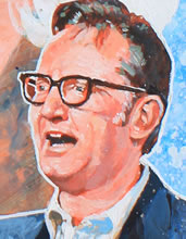 Tom Mallon: Steve Allen "The Big Show" Cover Art for the Philadelphia Inquirer's TV Magazine, Acrylic on Illustration Board, Detail of Steve Allen