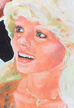 Tom Mallon: Steve Allen "The Big Show" Cover Art for the Philadelphia Inquirer's TV Magazine, Acrylic on Illustration Board, Detail of Loni Anderson #2