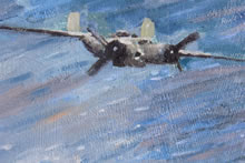 Copy of Tony Fachet's Skip Bombing Wewak, Copy by Tom Mallon, Acrylic on Canvas, Detail of B-25