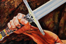 Deadend [Theseus Engages the Minotaur] by T.Mallon - The Sword (Detail)