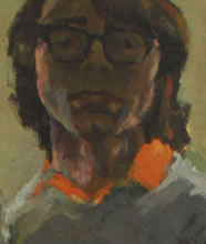 Tom Mallon: Acrylic on Canvas - Beethoven's 201st Birthday - Self Portrait Detail